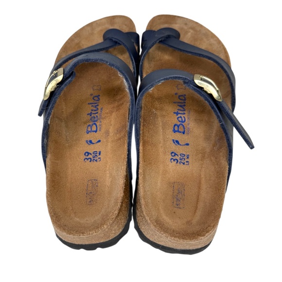 Betula by Birkenstock navy blue gold Mia softbed Sandals size 39 - Picture 2 of 16